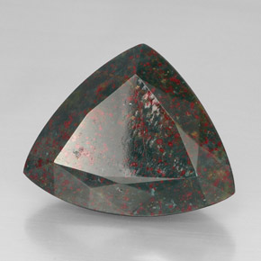 9,17 ctw natürlicher Grün gefleckt Blutstein, Trillion, Lichtundurchlässig