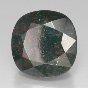 9,17 ctw natürlicher Grün gefleckt Blutstein, Kissenschliff, Lichtundurchlässig