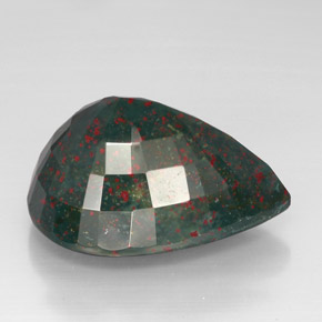 9,17 ctw natürlicher Grün gefleckt Blutstein, Birnenform, Lichtundurchlässig