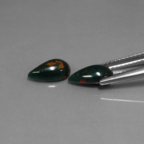  ct natürliche Grün gefleckt Blutstein-Edelsteine, Birnenform, Lichtundurchlässig