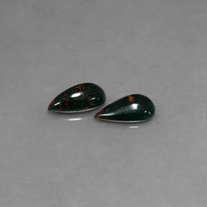  ct natürliche grüner Blutstein-Edelsteine, Birnenform, Lichtundurchlässig