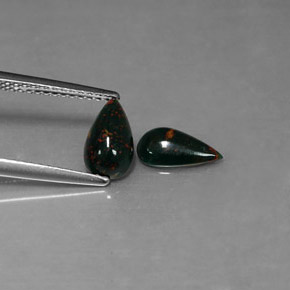  ct natürliche grüner Blutstein-Edelsteine, Birnenform, Lichtundurchlässig