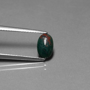 0,82 ctw natürlicher grüner Blutstein, Oval Schliff, Lichtundurchlässig