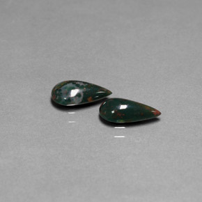  ct natürliche grüner Blutstein-Edelsteine, Birnenform, Lichtundurchlässig