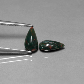  ct natürliche grüner Blutstein-Edelsteine, Birnenform, Lichtundurchlässig