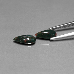  ct natürliche grüner Blutstein-Edelsteine, Birnenform, Lichtundurchlässig