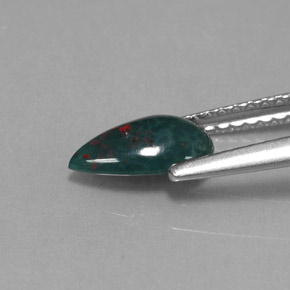 9,17 ctw natürlicher Grün gefleckt Blutstein, Birnenform, Lichtundurchlässig