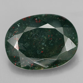 18,48 ctw natürlicher grüner Blutstein, Oval Schliff, Lichtundurchlässig