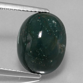 6,35 ctw natürlicher grüner Blutstein, Oval Schliff, Lichtundurchlässig