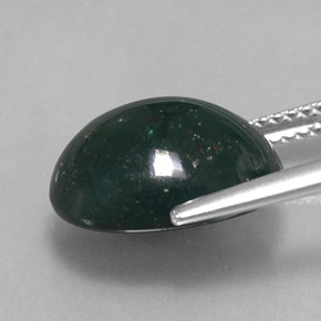 6,35 ctw natürlicher grüner Blutstein, Oval Schliff, Lichtundurchlässig