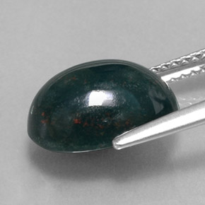 9,17 ctw natürlicher Grün gefleckt Blutstein, Oval Schliff, Lichtundurchlässig