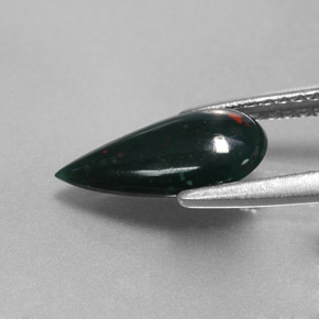 9,17 ctw natürlicher Grün gefleckt Blutstein, Birnenform, Lichtundurchlässig