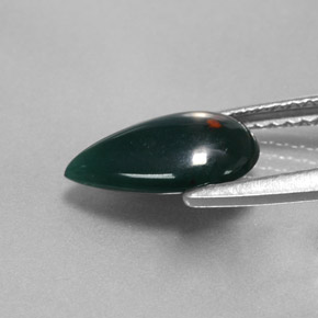 9,17 ctw natürlicher Grün gefleckt Blutstein, Birnenform, Lichtundurchlässig