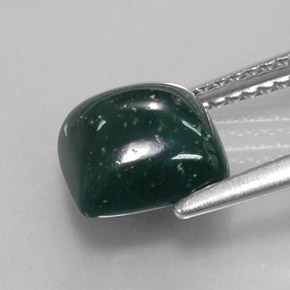 9,17 ctw natürlicher Grün gefleckt Blutstein, Kissenschliff, Lichtundurchlässig