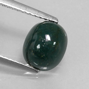 1,90 ctw natürlicher Geflecktes Grün Blutstein, Oval Schliff, Lichtundurchlässig