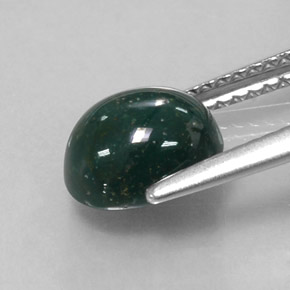 1,90 ctw natürlicher Geflecktes Grün Blutstein, Oval Schliff, Lichtundurchlässig