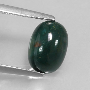 1,22 ctw natürlicher grüner Blutstein, Oval Schliff, Lichtundurchlässig
