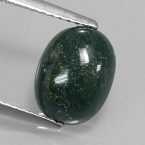 2,17 ctw natürlicher grüner Blutstein, Oval Schliff, Lichtundurchlässig