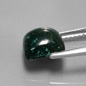 9,17 ctw natürlicher Grün gefleckt Blutstein, Kissenschliff, Lichtundurchlässig