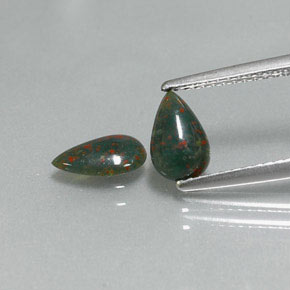  ct natürliche grüner Blutstein-Edelsteine, Birnenform, Lichtundurchlässig