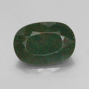 13,32 ctw natürlicher grüner Blutstein, Oval Schliff, Lichtundurchlässig