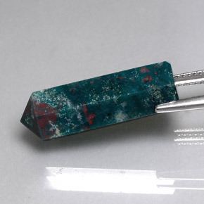 9,17 ctw natürlicher Grün gefleckt Blutstein, Ausgefallene Form, Lichtundurchlässig