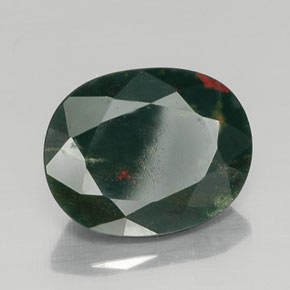 9,13 ctw natürlicher grüner Blutstein, Oval Schliff, Lichtundurchlässig