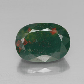 9,17 ctw natürlicher Grün gefleckt Blutstein, Oval, Lichtundurchlässig