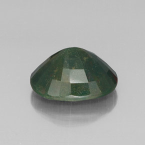 11,22 ctw natürlicher grüner Blutstein, Oval Schliff, Lichtundurchlässig