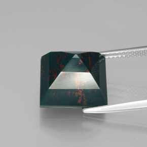 9,17 ctw natürlicher Grün gefleckt Blutstein, Quadrat, Lichtundurchlässig