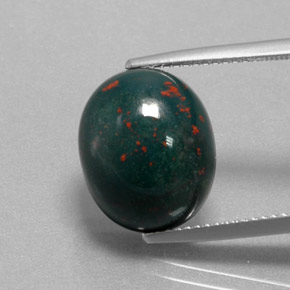 9,64 ctw natürlicher grüner Blutstein, Oval Schliff, Lichtundurchlässig