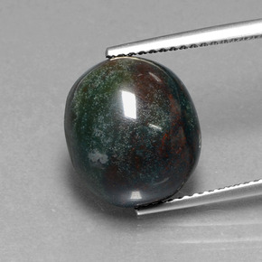 8,25 ctw natürlicher grüner Blutstein, Oval Schliff, Lichtundurchlässig