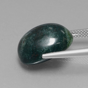 13,33 ctw natürlicher grüner Blutstein, Oval Schliff, Lichtundurchlässig