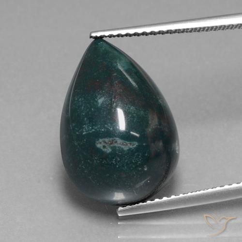 11.48ct Natürlicher Bläulich-grün Blutstein, Birnenform, Lichtundurchlässig