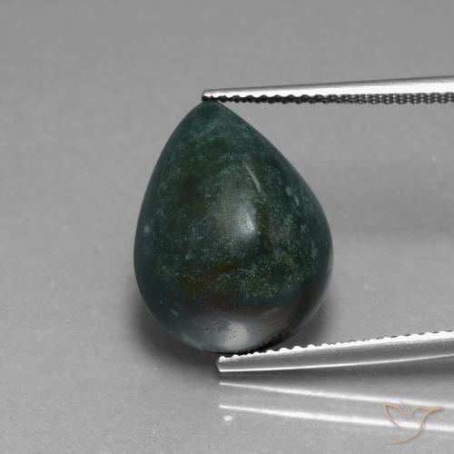 10.04ct Natürlicher Waldgrün Blutstein, Birnenform, Lichtundurchlässig