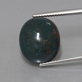 11,31 ctw natürlicher grüner Blutstein, Oval Schliff, Lichtundurchlässig
