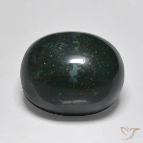 12.20ct Natürlicher tiefgrün Blutstein, Oval, Lichtundurchlässig