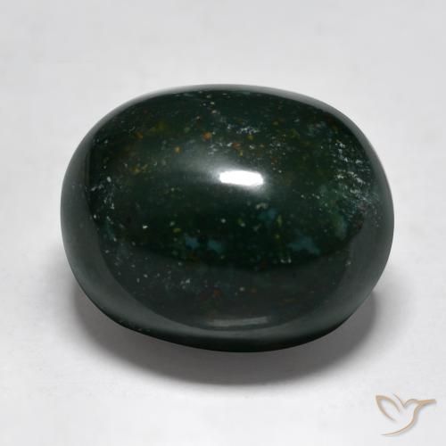 14.09ct Natürlicher tiefgrün Blutstein, Oval, Lichtundurchlässig