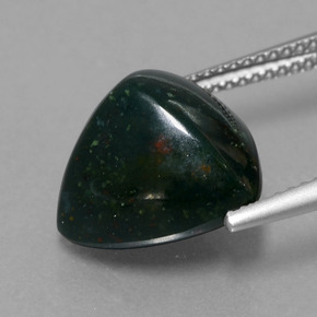 9,17 ctw natürlicher Grün gefleckt Blutstein, Trillion, Lichtundurchlässig