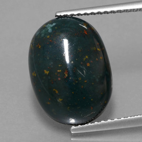 6,78 ctw natürlicher grüner Blutstein, Oval Schliff, Lichtundurchlässig
