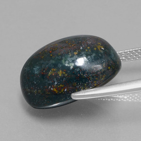 9,17 ctw natürlicher Grün gefleckt Blutstein, Oval Schliff, Lichtundurchlässig