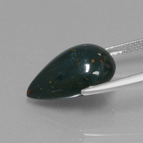 9,17 ctw natürlicher Grün gefleckt Blutstein, Birnenform, Lichtundurchlässig