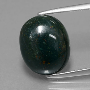 5,82 ctw natürlicher grüner Blutstein, Oval Schliff, Lichtundurchlässig