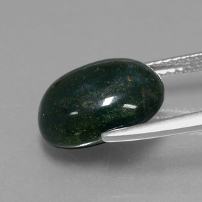 5,82 ctw natürlicher grüner Blutstein, Oval Schliff, Lichtundurchlässig