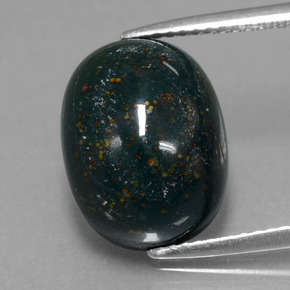 9,10 ctw natürlicher grüner Blutstein, Oval Schliff, Lichtundurchlässig