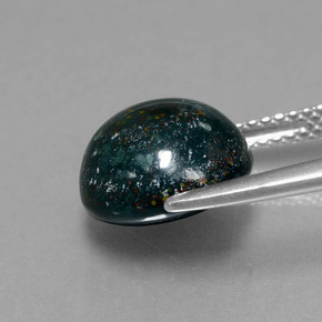 9,17 ctw natürlicher Geflecktes Grün Blutstein, Rund Schliff, Lichtundurchlässig