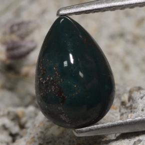 1,79 ctw natürlicher grüner Blutstein, Birnenform, Lichtundurchlässig