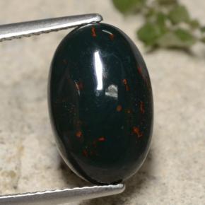 5,49 ctw natürlicher grüner Blutstein, Oval Schliff, Lichtundurchlässig