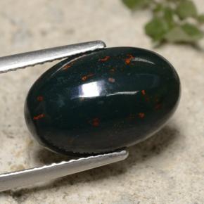 5,49 ctw natürlicher grüner Blutstein, Oval Schliff, Lichtundurchlässig