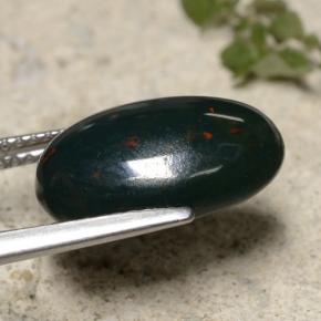 5,49 ctw natürlicher grüner Blutstein, Oval Schliff, Lichtundurchlässig